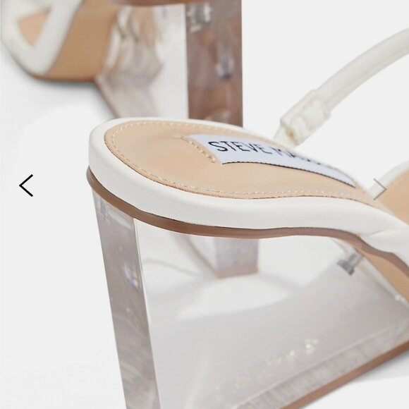 BNIB Steve Madden Clear Wedge Heels White Polat Transparent Size 10 - Picture 3 of 6